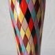 Italian ceramic vase with harlequin decor from the 50s
