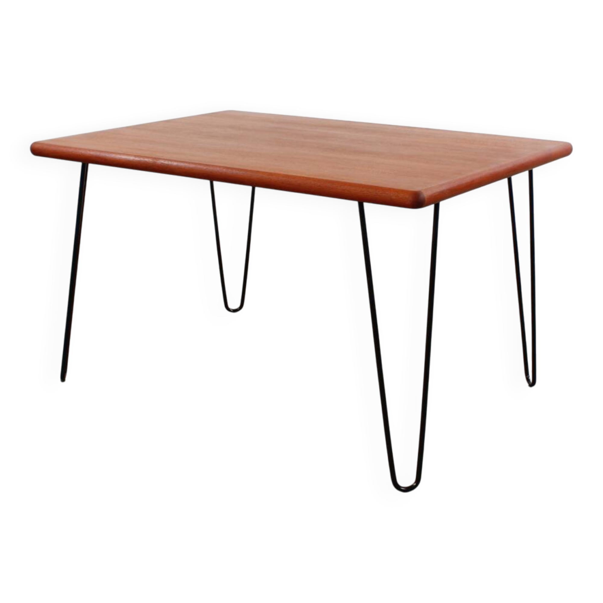 Table de salle à manger en teck vintage Mid Century Design 60's 70's hairpins