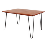 Table de salle à manger en teck vintage Mid Century Design 60's 70's hairpins