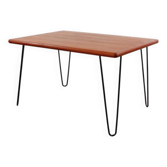 Table de salle à manger en teck vintage Mid Century Design 60's 70's hairpins