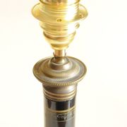Vintage Lamp - Metal, Marble and Brass Column - Empire Style - Black and Gold