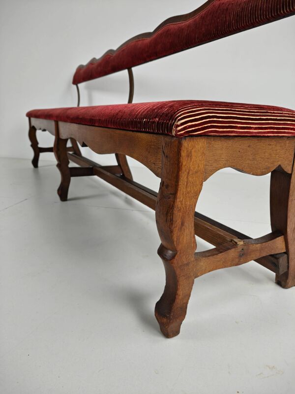 Banc de salle à manger/hall unique en chêne du début du XXe siècle