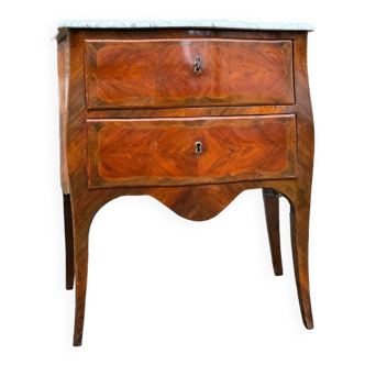 Pierre Roussel, Sauté Commode In Marquetry Louis XV Period XVIII Eme Century