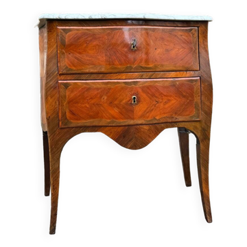 Pierre Roussel, Sauté Commode In Marquetry Louis XV Period XVIII Eme Century