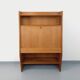 Meuble secrétaire bibliothèque de rangement vintage en bois de chêne