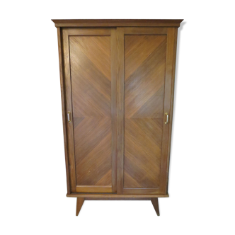 Armoire penderie à portes coulissantes des années 50