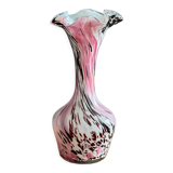 Vase in blown glass, speckled pink