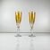Duo de coupe à champagne en cristal coloré jaune