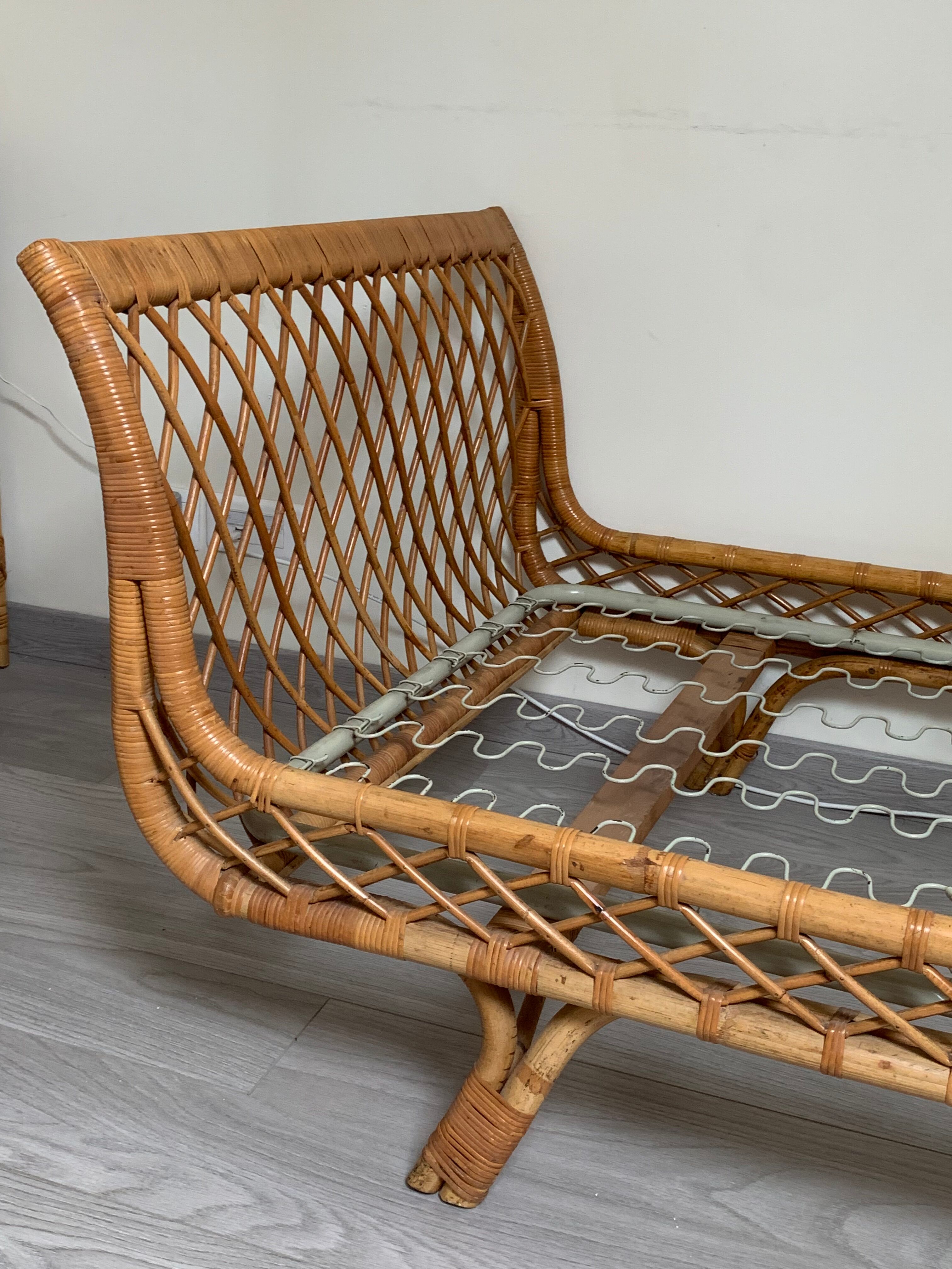 Daybed rattan bench bed 1950