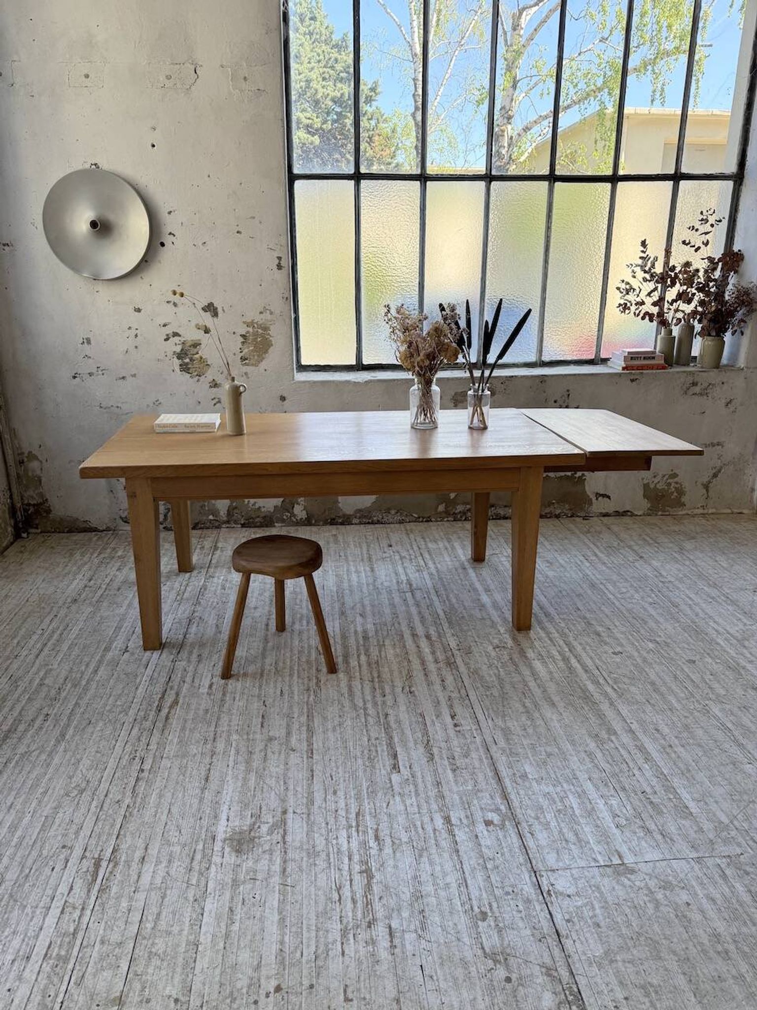 Table de ferme extensible en chêne massif