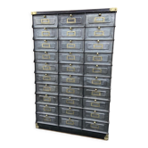 Industrial Archiving Cabinet 30 valves Strafor 1920s
