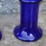 Pair of Holmegaard cobalt blue vases – Scandinavian design – Michael Bang