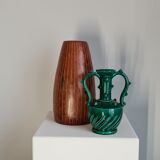 70s ridged ceramic vase