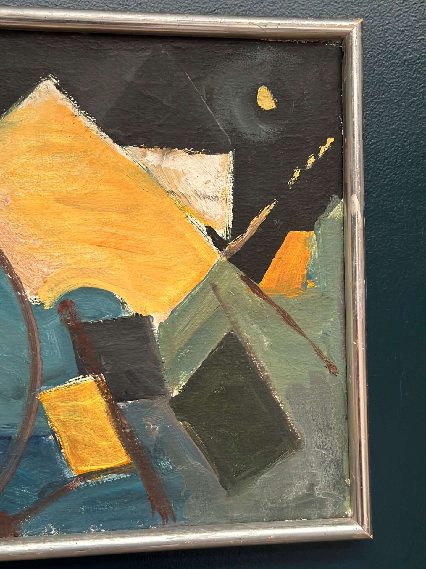 Swedish Oil on Canvas – “Abstract Composition” – Dated 1966 – Vintage