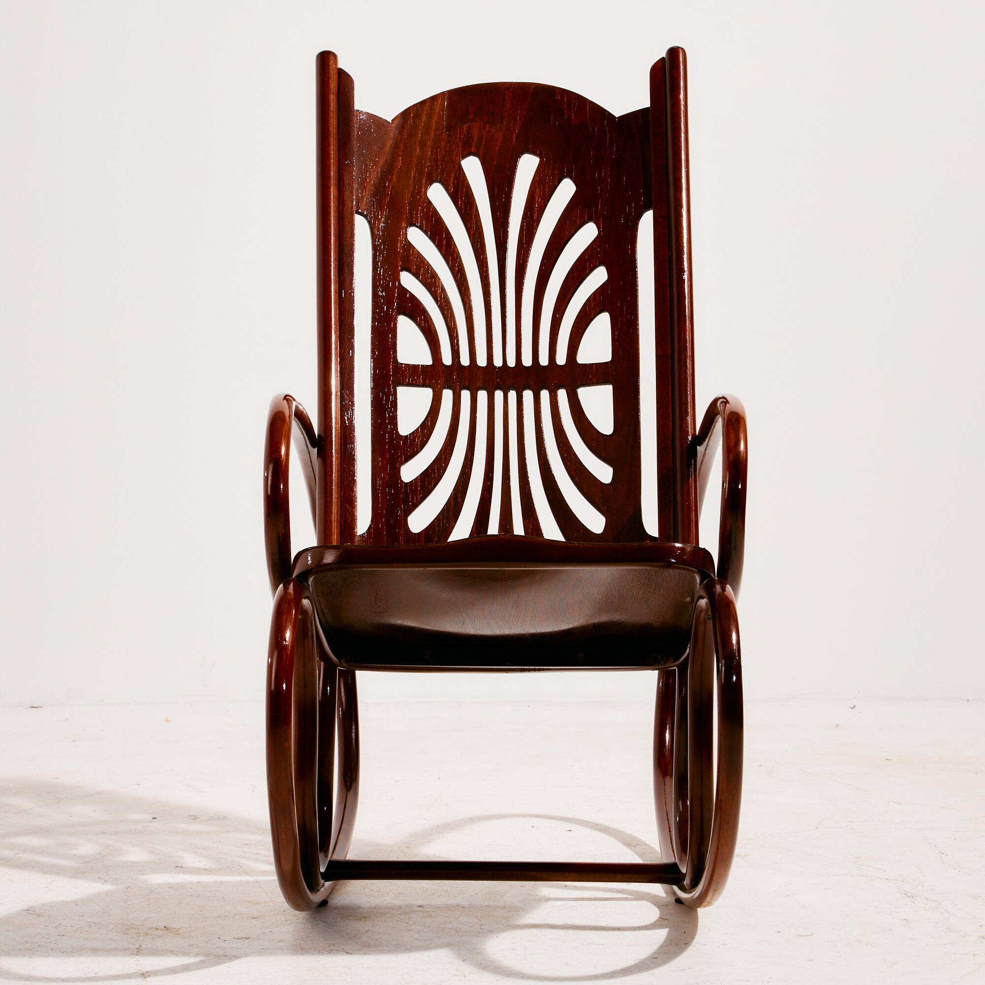 MK8961 Restored beech rocking chair by Gustav Siegel for Jacob & Josef Kohn