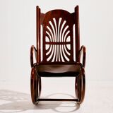MK8961 Restored beech rocking chair by Gustav Siegel for Jacob & Josef Kohn