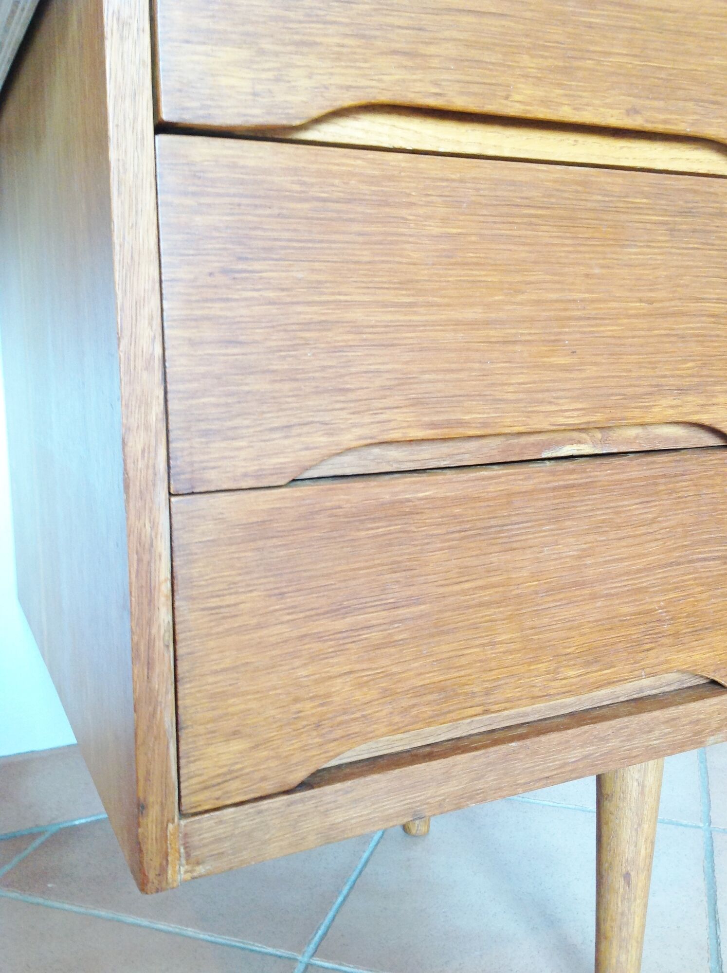 Scandinavian-style verni chene desk / vintage 60s