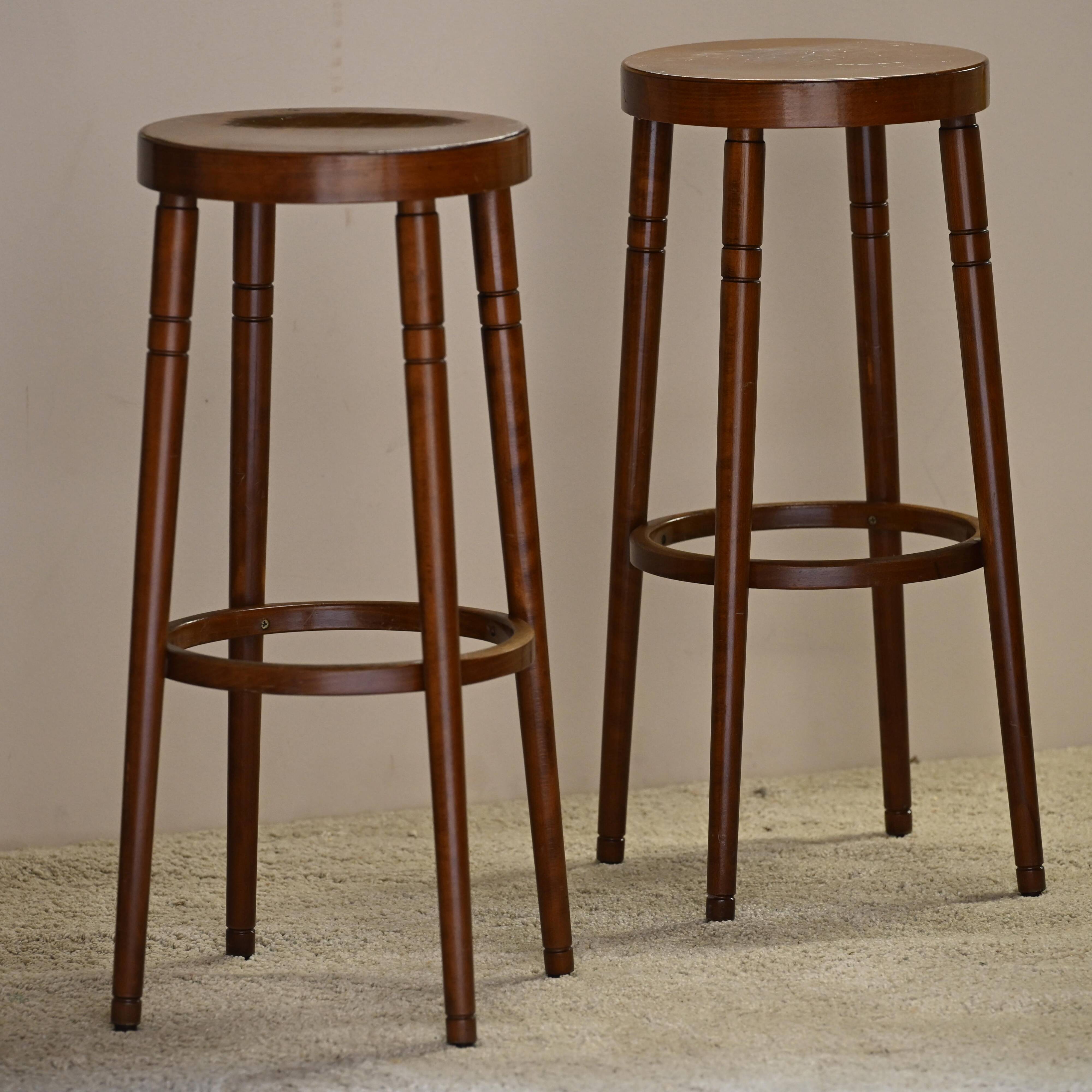 Five 1980s bar stools