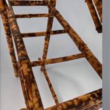 Antique bamboo wardrobe with mirror — exotic style, late 19th century