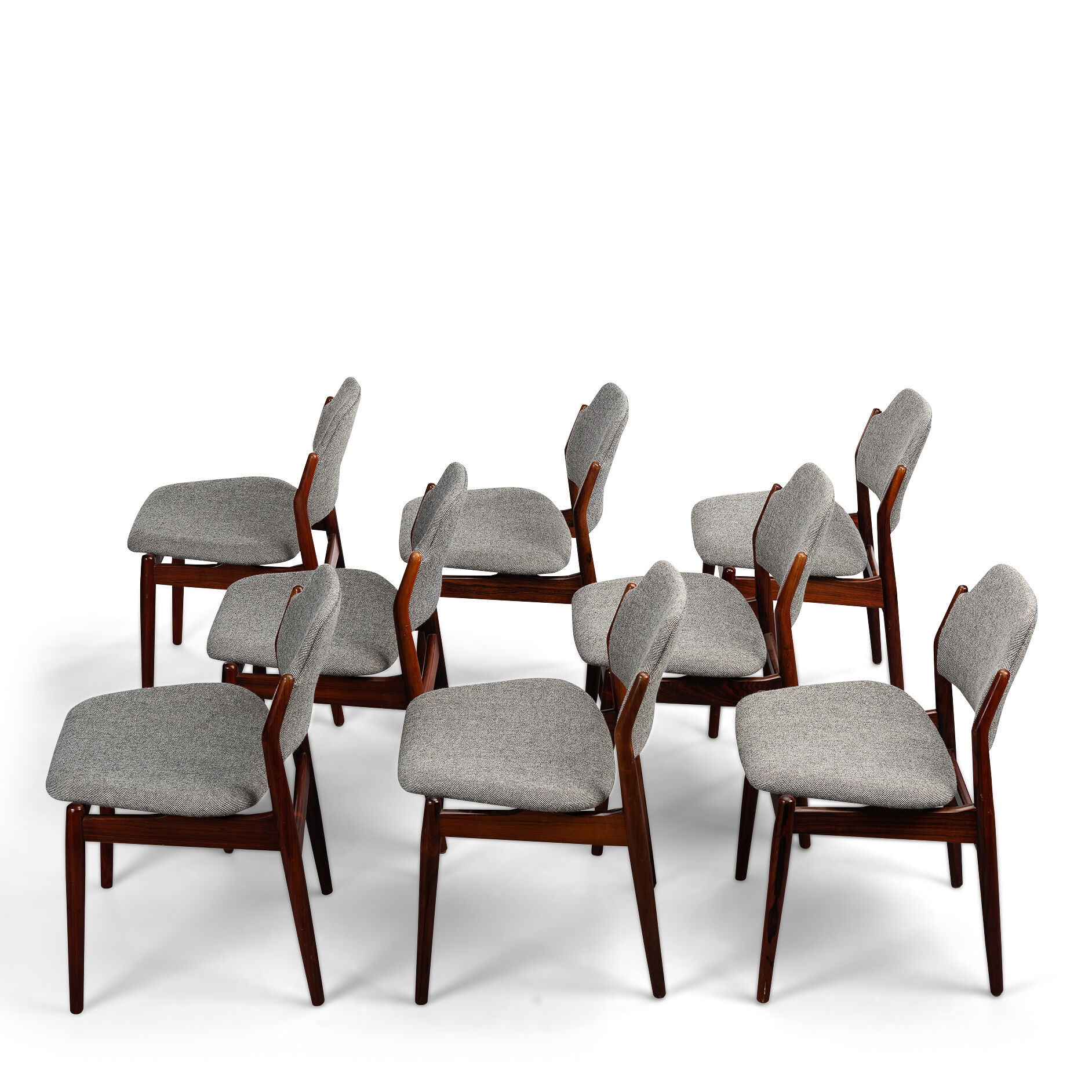 Set de 8 chaises 62 en palissandre par Arne Vodder