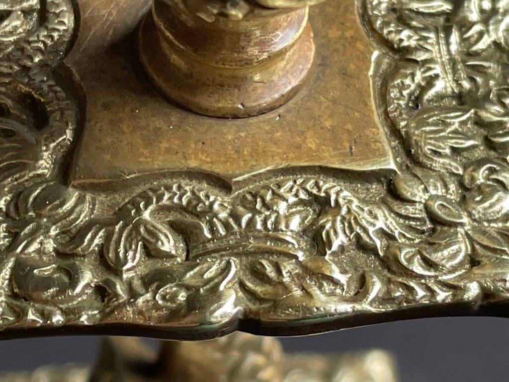 Pair of Napoleon III candle holders - Louis XIV style - Bronze (gilded)