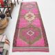 Pink Brown Vintage Runner Rug 94x299Cm