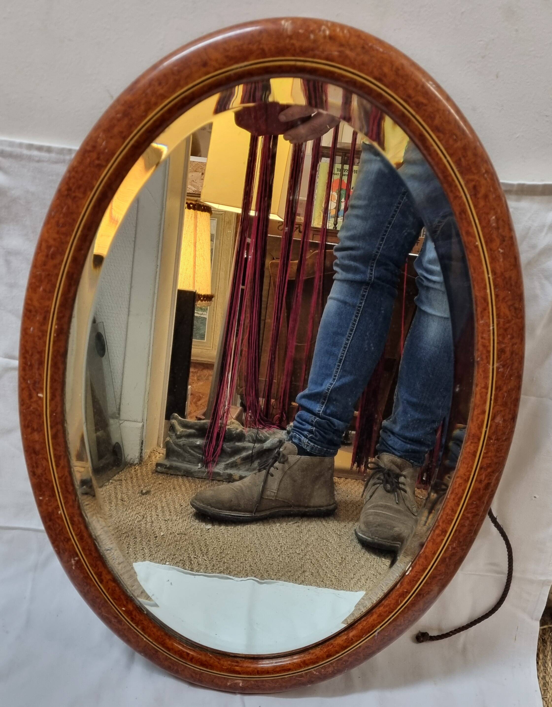 Miroir art déco ovale (67x45cm)
