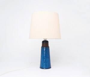 Nils Kähler blue earthenware table lamp, 1960s