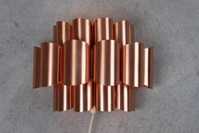 Mid-Century Wall Light in Copper by Werner Schou, Denmark
