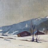 Painting "Snow landscape" by Veilhan Les Rousses (Jura)