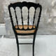 Chaise Napoléon III en bois noirci et cannage