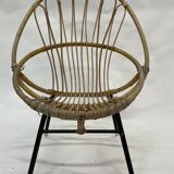 Vintage rattan chair by Dirk van Sliedregt Rohe Noordwolde 1960 in the Netherlands