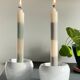 Pair of White Ceramic Candle Holders