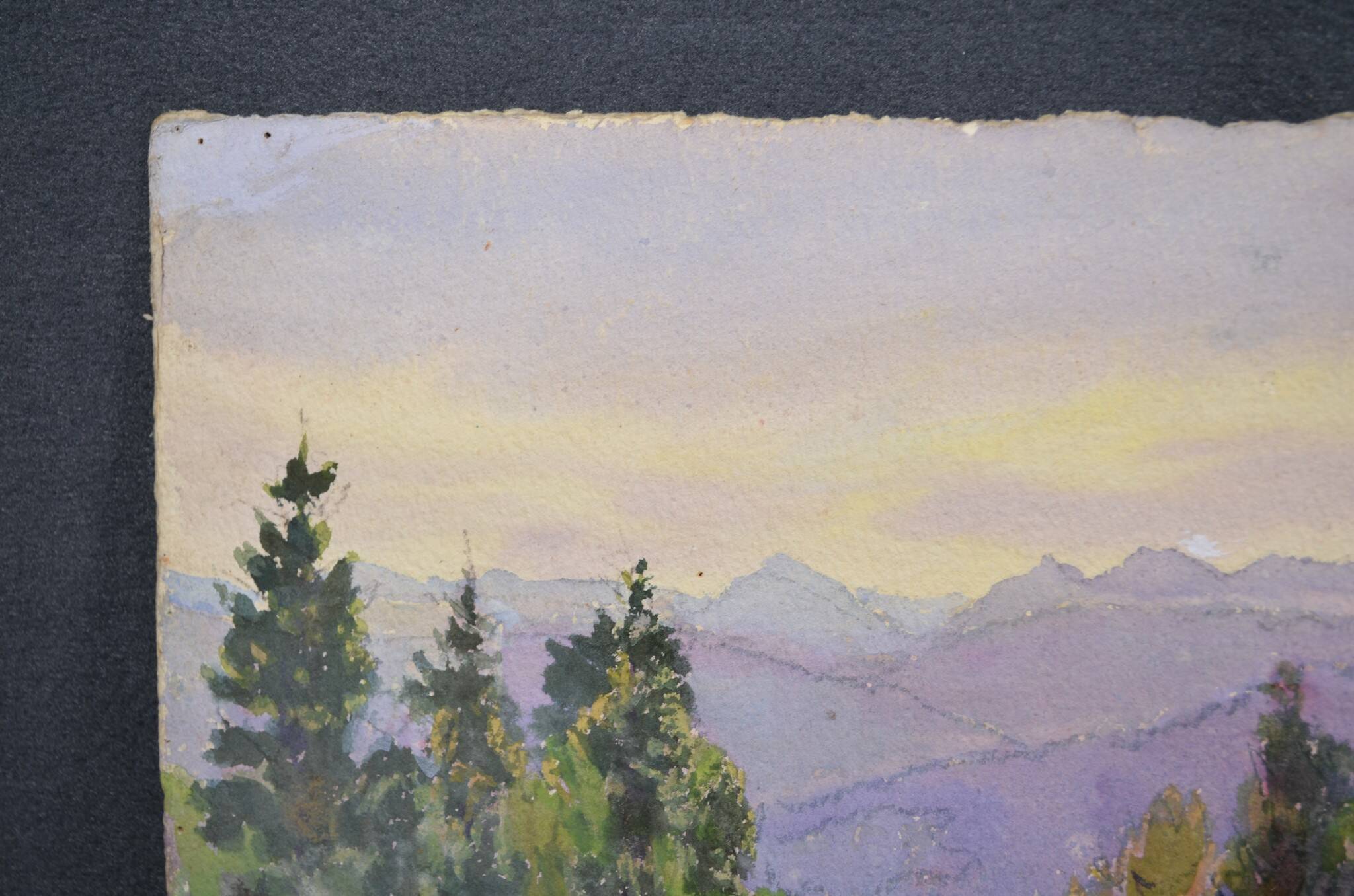 Georges Planes (1897-1977) Valley Landscape, Riverbank (double-sided)