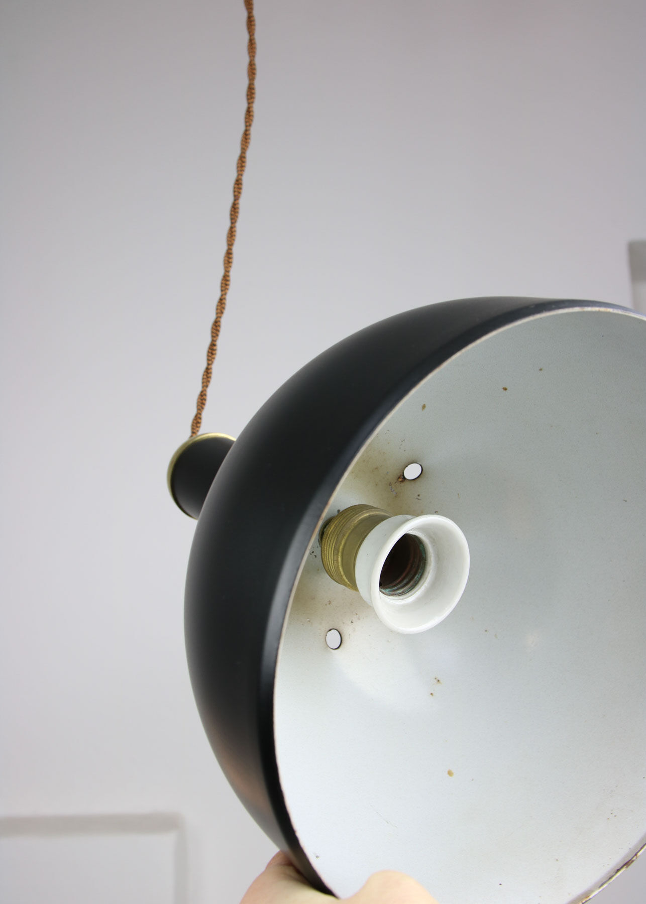 Vintage Black and Brass Pendant Lamp