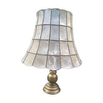 Brass lamp and mother-of-pearl