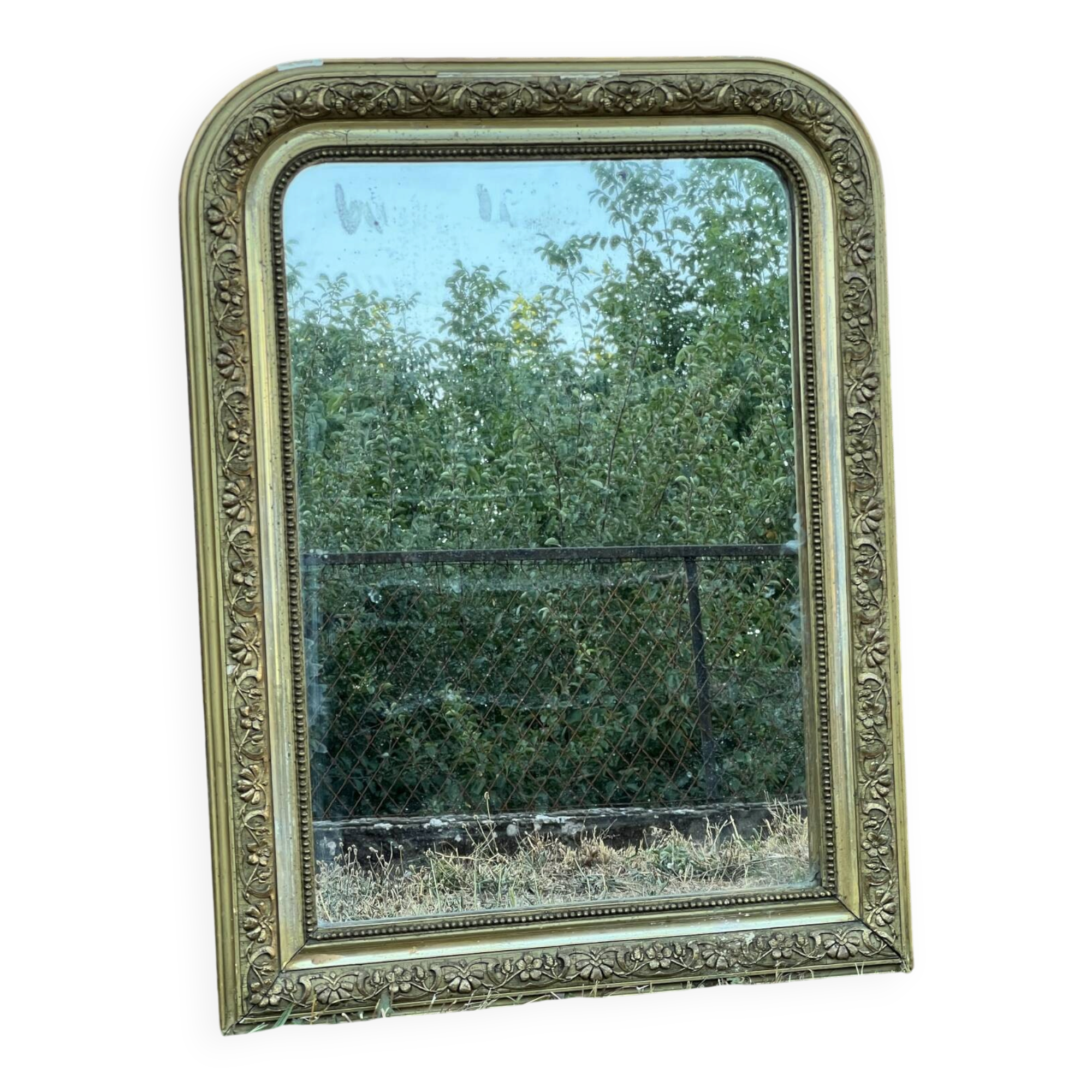 Louis-Philippe mirror with gold leaf, mercury glass 65x51cm