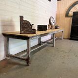 Large patinated workshop table