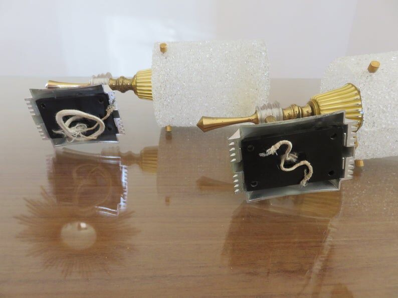 Paire d'applique en perspex années 50 60