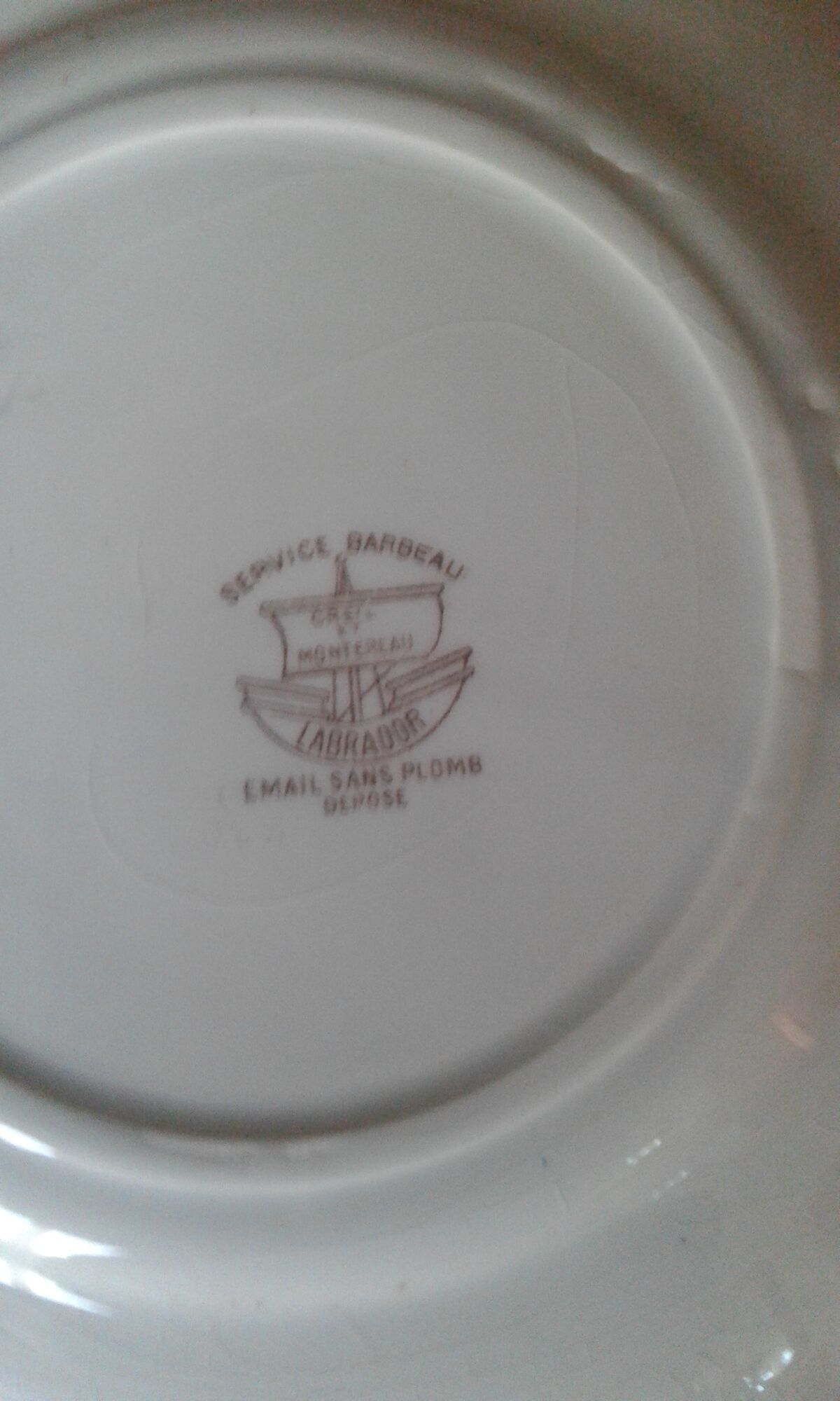 Set of 5 plates Creil and Montereau Labrador service Barbeau