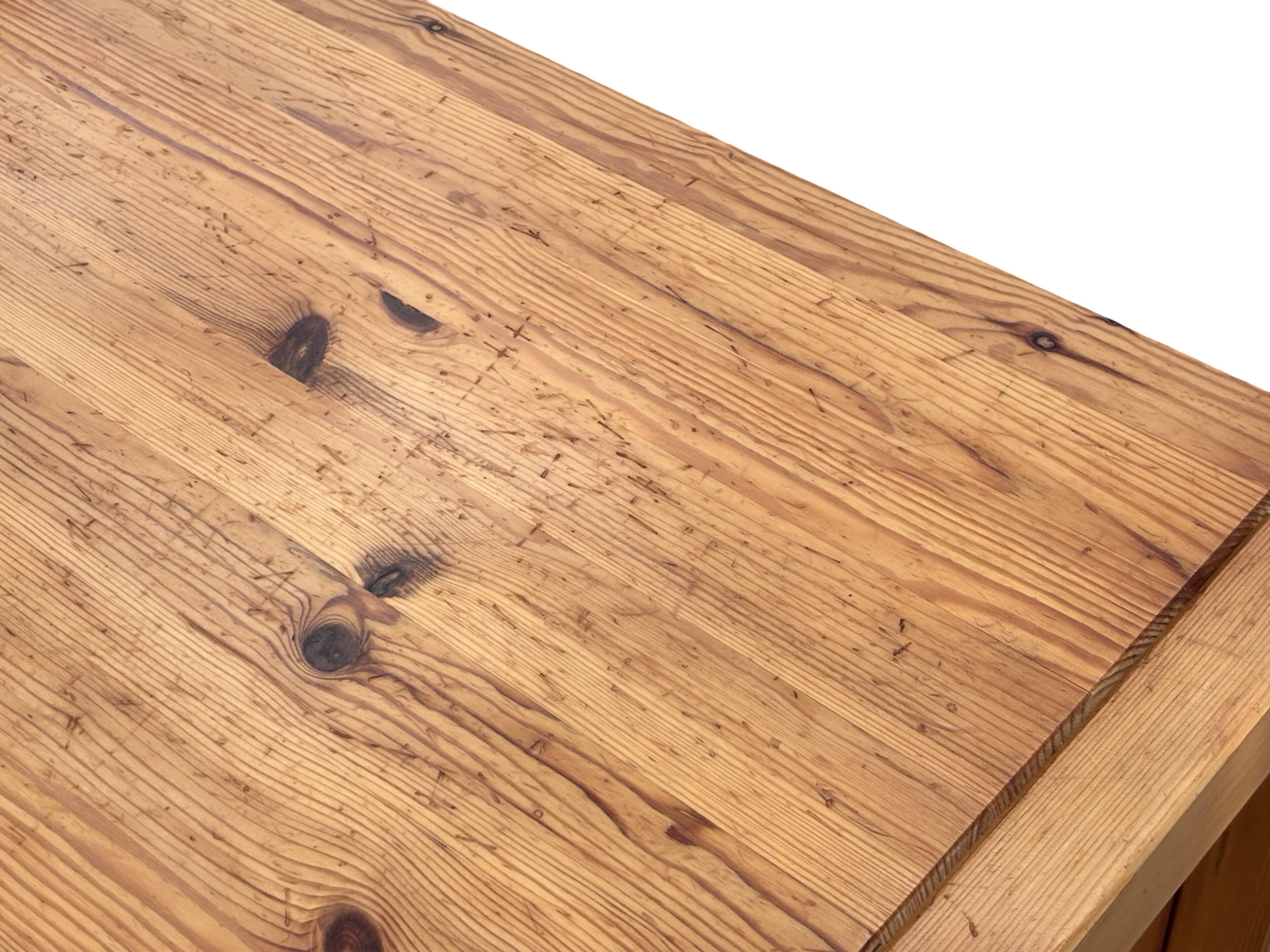 Vintage Pinewood Desk, Freestanding, 1970s Pine, Design, Ate van Apeldoorn