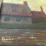 Small autumn landscape painting signed