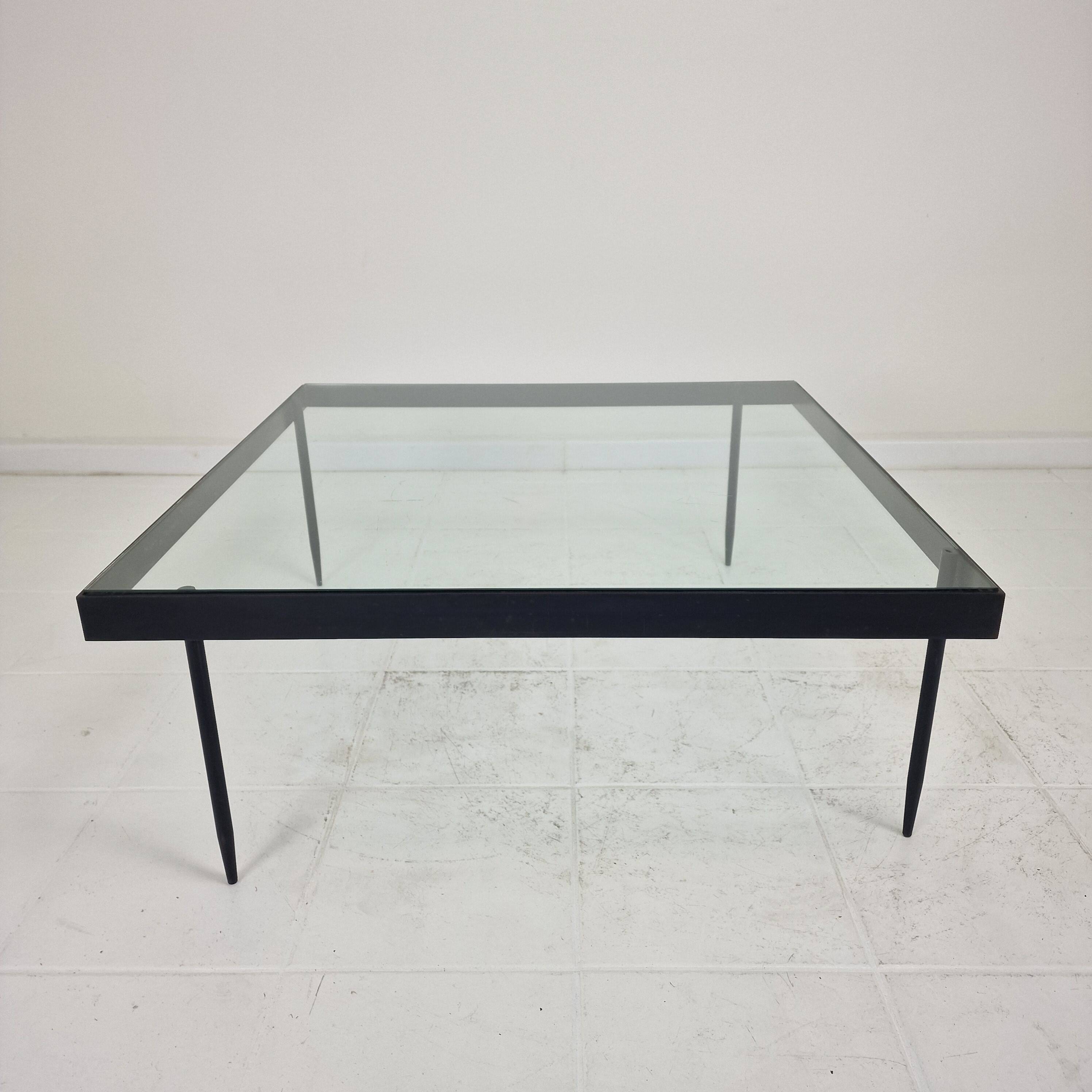 Janni Van Pelt "G4A" Coffee Table in Steel and Glass, Netherlands 1958
