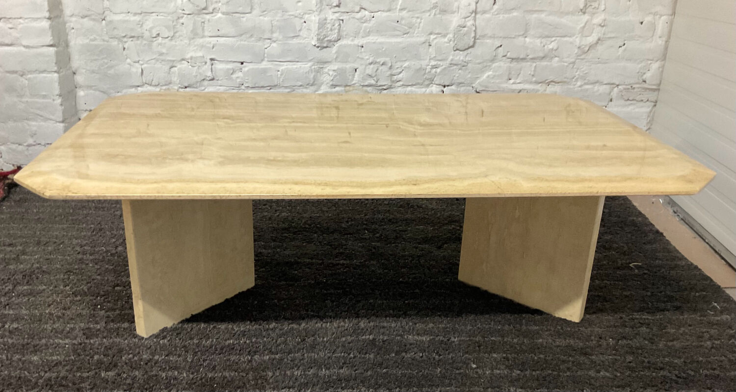 Travertine coffee table from the 70s Italy