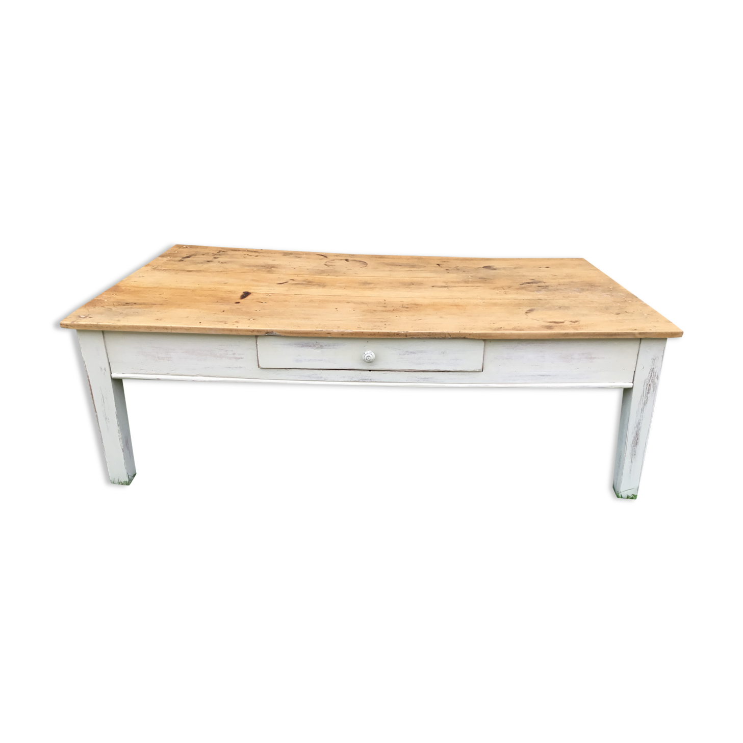 Old white wooden coffee table