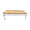 Table basse ancienne en bois blanc