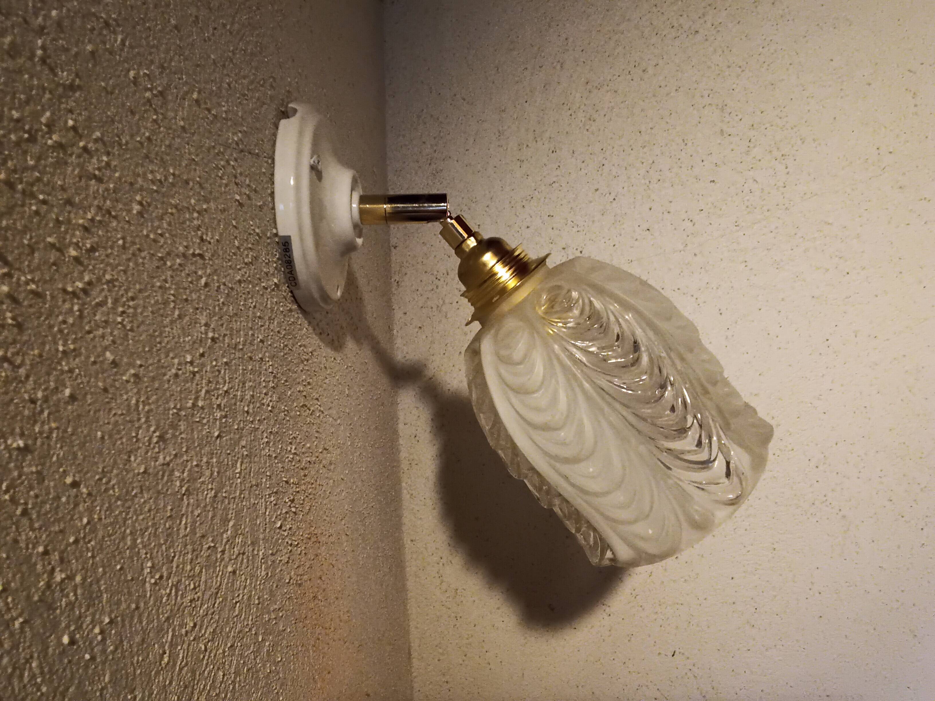 Vintage molded glass wall light
