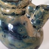 Blue and beige glazed stoneware jug, model 218