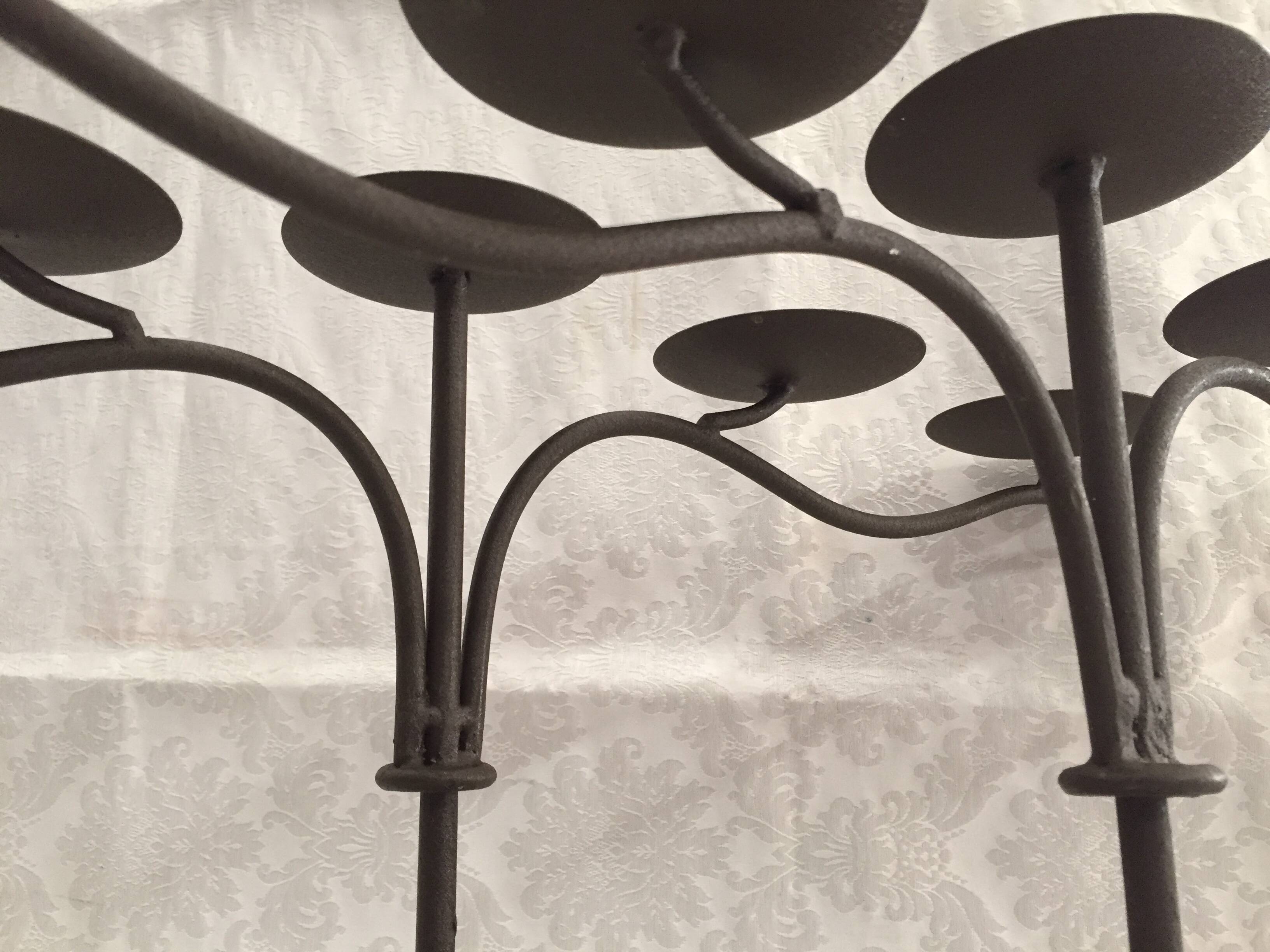 Pair of candle holders candlesticks candelabras cast iron candlesticks