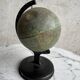 Miniature Green Paper-Covered Globe with Metal Base and Meridian — Made in England